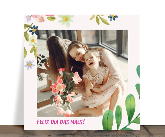 Azulejo Personalizado Feliz Dia das Mães com Foto e Arte