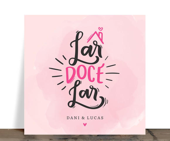 Azulejo Personalizado Lar Doce Lar com Nomes 15x15 Cerâmica