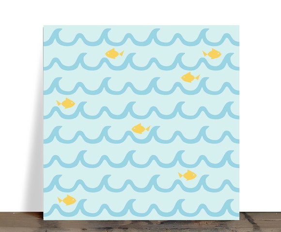 Azulejo Decorativo Peixinhos e Ondas 15x15 - Imagem 3
