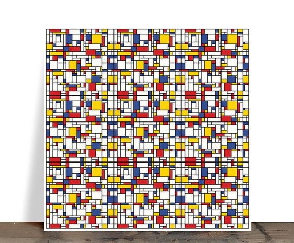 Azulejo Decorativo Abstrato Geométrico Mondrian 15x15