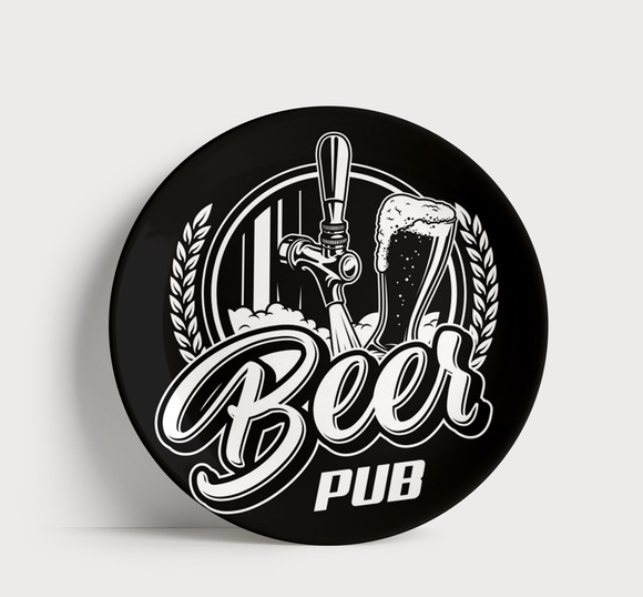 Prato Decorativo Bar & Pub - Tema Cerveja Vintage - Imagem 2