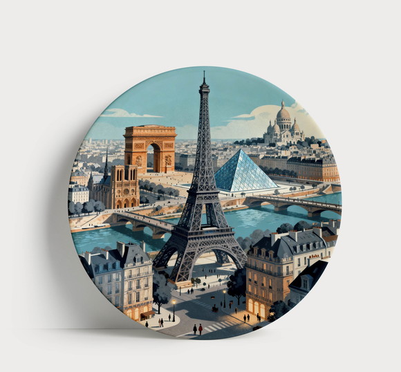 Prato Decorativo França Louvre - Paris em Cada Detalhe
