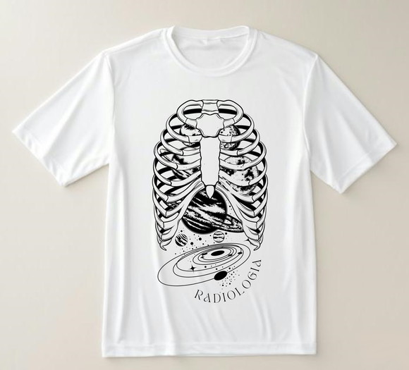 Camiseta Radiologia Esqueleto Universo - Estilo e Profissão
