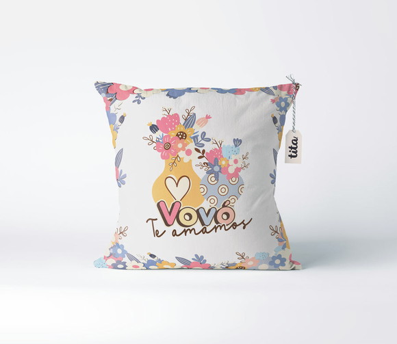 Almofada Personalizada Vovó Te Amamos Presente Dia dos Avó - Imagem 2