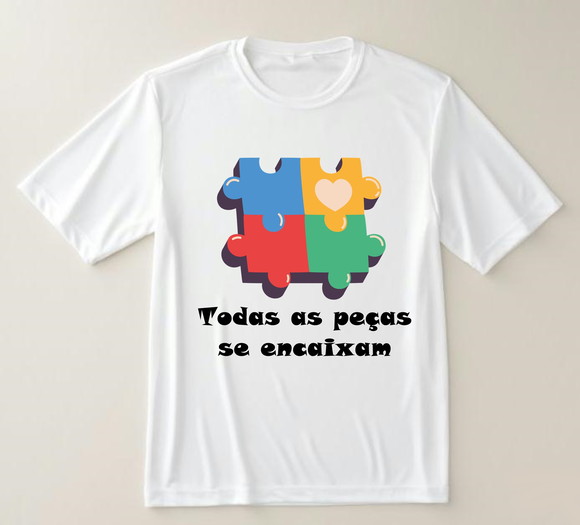Camiseta Autismo Todas as Peças se Encaixam
