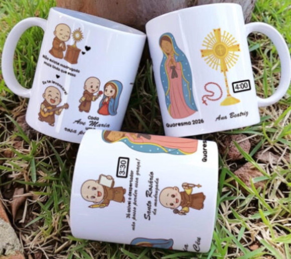 Caneca Personalizada de Porcelana Rosário de Madrugada