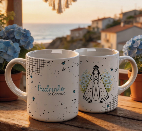Caneca Personalizada de Porcelana Nossa Senhora Aparecida