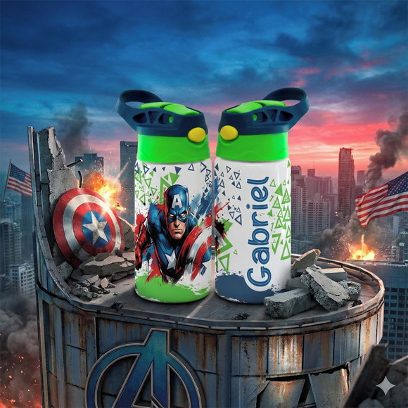 Squeeze Personalizado de Alumínio Capitão Amércia