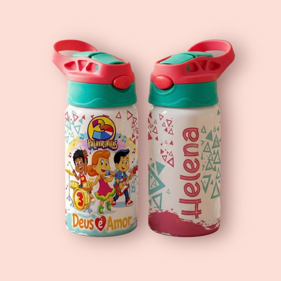 Squeeze de Alumínio Personalizado 3 Palavrinhas