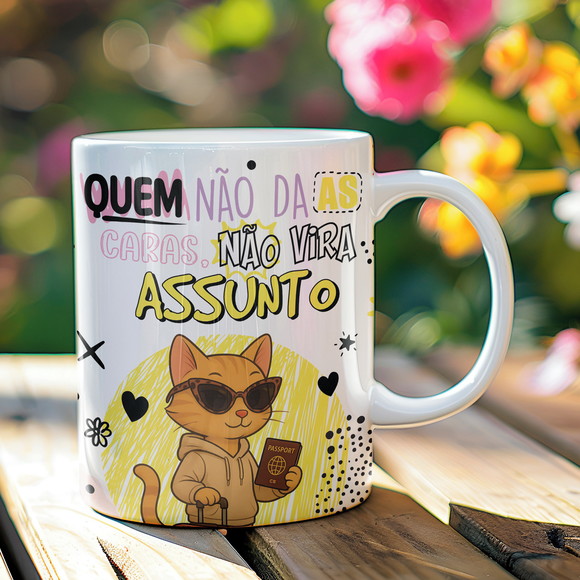Caneca de Porcelana Gata Engraçadas