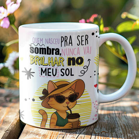 Caneca de Porcelana Gata Engraçadas