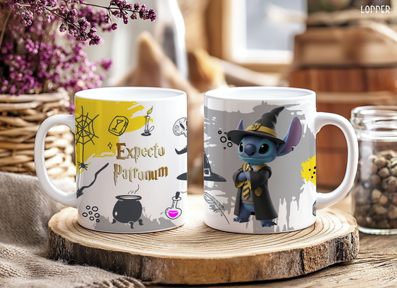 Caneca de Porcelana Stitch Harry Potter