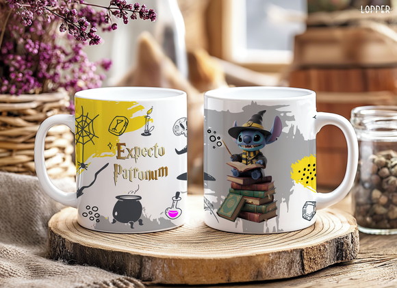 Caneca de Porcelana Stitch Harry Potter