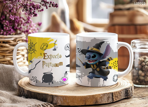 Caneca de Porcelana Stitch Harry Potter