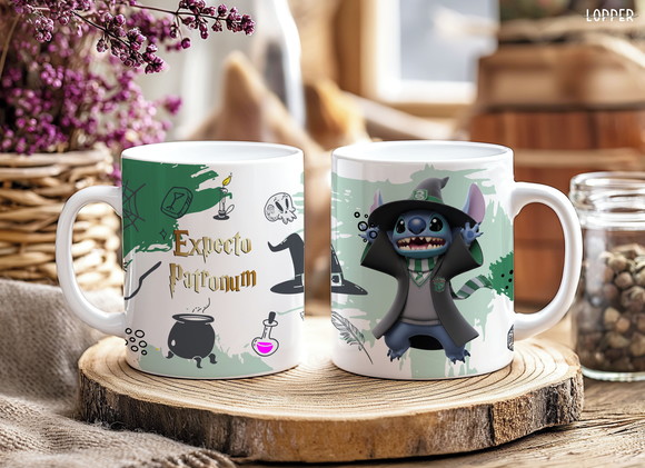 Caneca de Porcelana Stitch Harry Potter