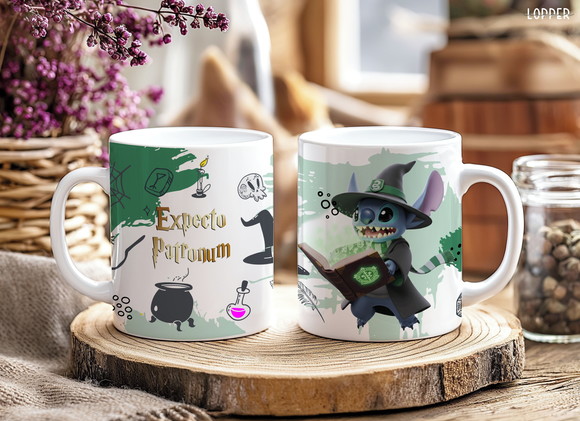Caneca de Porcelana Stitch Harry Potter