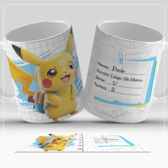 Caneca Personalizada de Polímero Pikachu