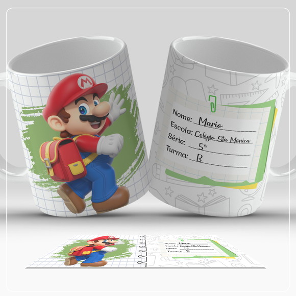 Caneca Personalizada de Polímero Super Mario Bross