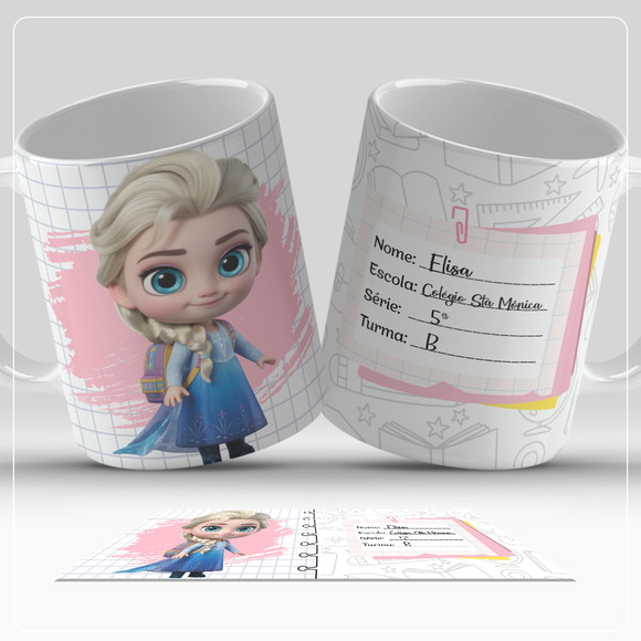 Caneca Personalizada de Polímero Elsa