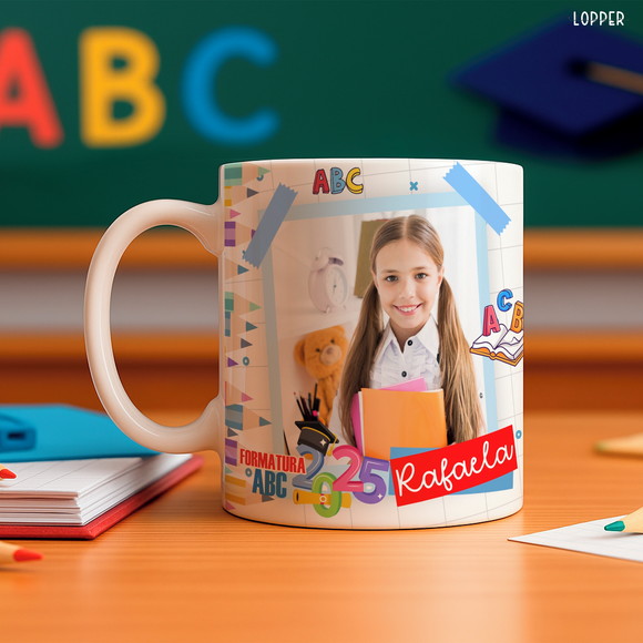 Caneca Personalizada de Porcelana Formatura Abc