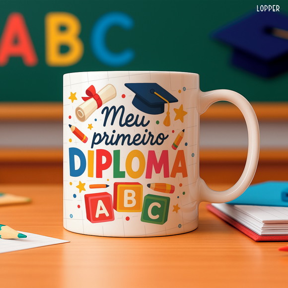 Caneca Personalizada de Porcelana Formatura Abc