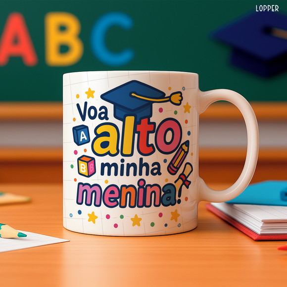 Caneca Personalizada de Porcelana Formatura Abc