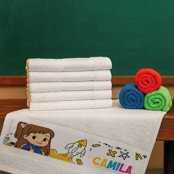 Toalhinha Personalizada Sublimação Volta às Aulas
