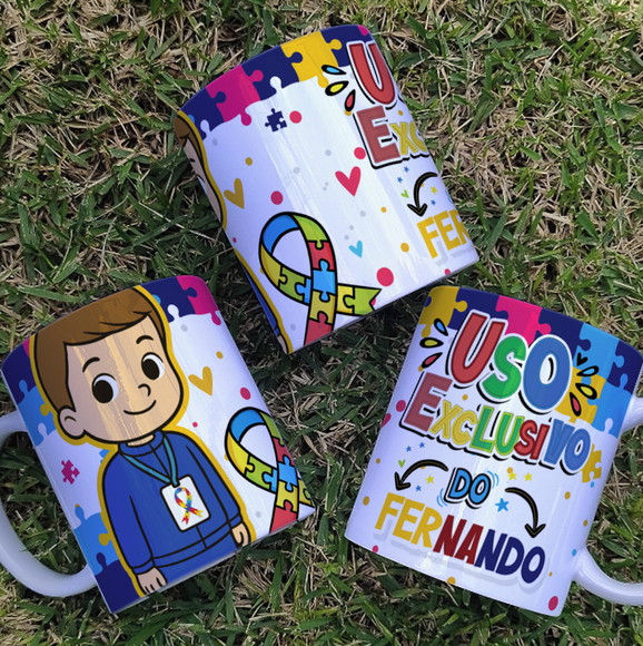 Caneca Personalizada de Porcelana Autismo