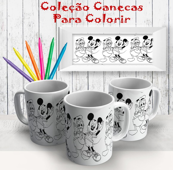 Caneca de Porcelana Mickey para Pintar
