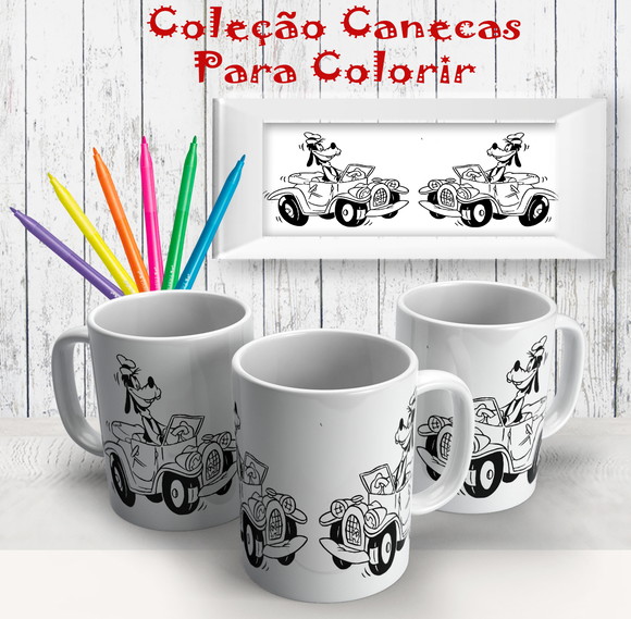 Caneca de Porcelana Pateta para Pintar