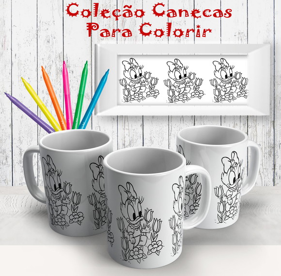 Caneca de Porcelana Margarida para Pintar
