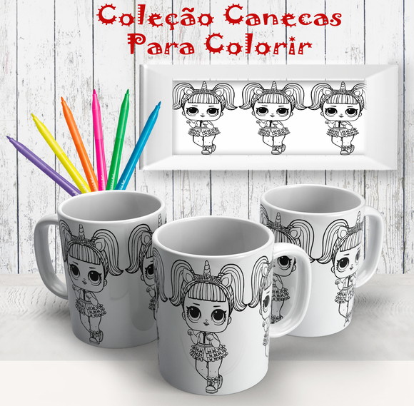 Caneca de Porcelana Lol para Pintar