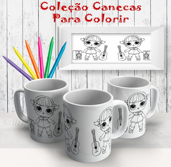 Caneca de Porcelana Lol para Pintar
