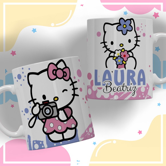Caneca Personalizada de Polímero Hello Kitty