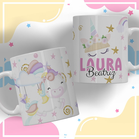Caneca Personalizada de Polímero Unicórnio