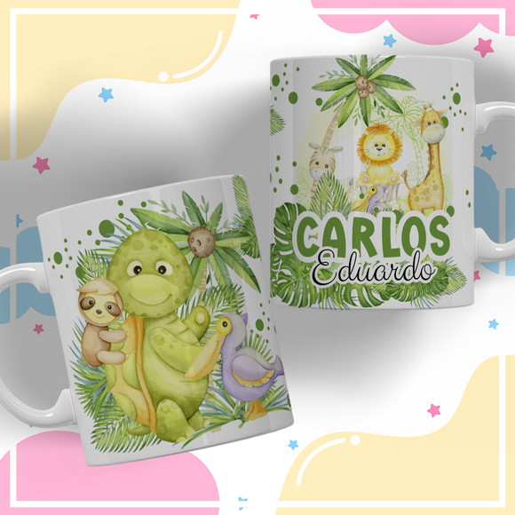 Caneca Personalizada de Polímero Safari