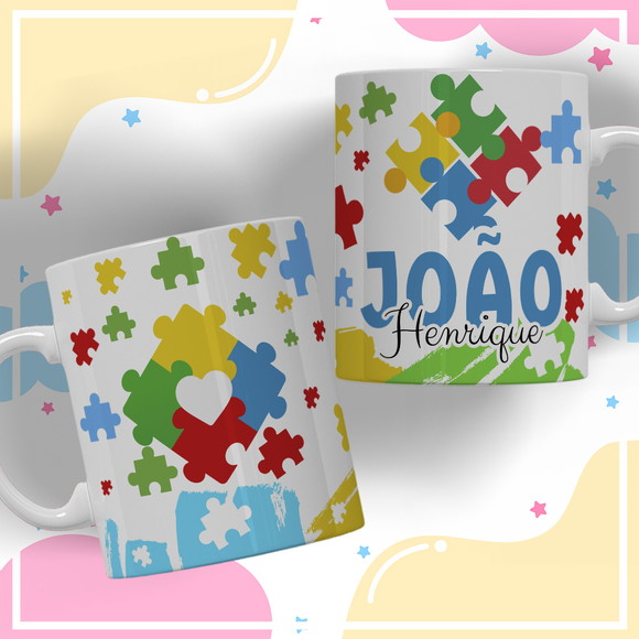 Caneca Personalizada de Polímero Autismo
