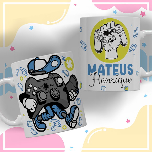 Caneca Personalizada de Polímero Vídeo Game