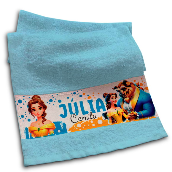 Toalhinha Personalizada Sublimação a Bela e a Fera