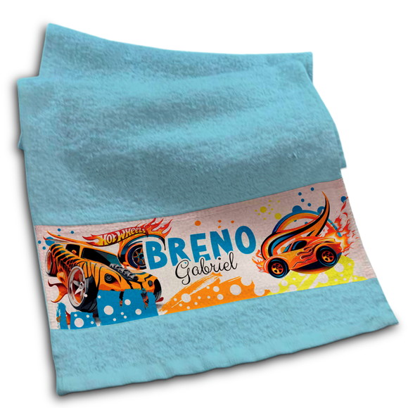 Toalhinha Personalizada Sublimação Hot Wheels