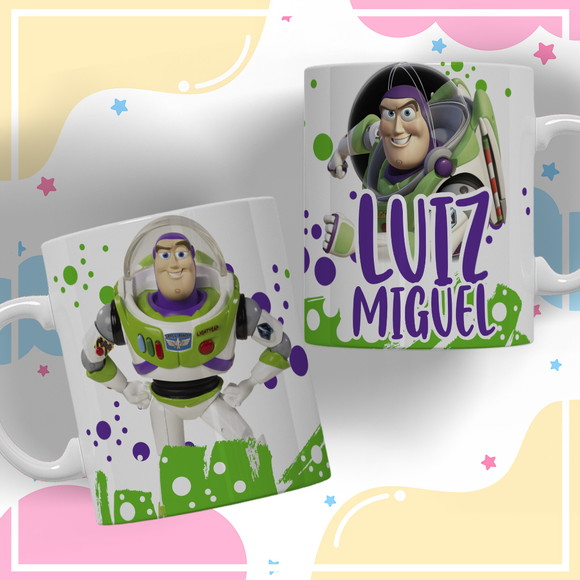 Caneca Personalizada de Polímero Buzz Ligthyear