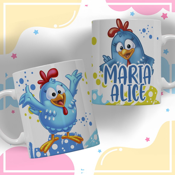 Caneca Personalizada de Polímero Galinha Pintadinha