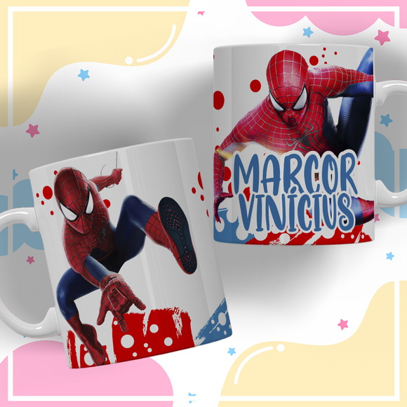 Caneca Personalizada de Polímero Homem Aranha