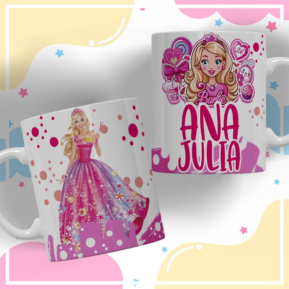 Caneca Personalizada de Polímero Barbie