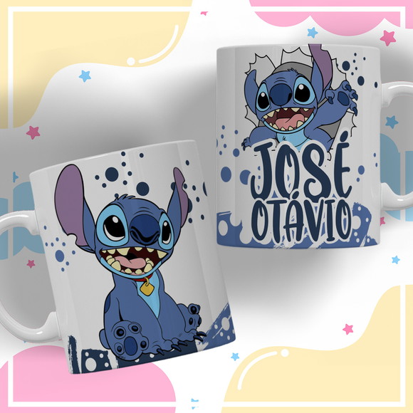 Caneca Personalizada de Polímero Stitch