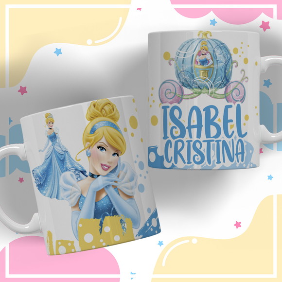 Caneca Personalizada de Polímero Cinderela
