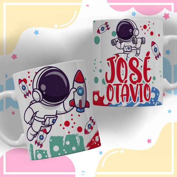 Caneca Personalizada de Polímero Astronauta