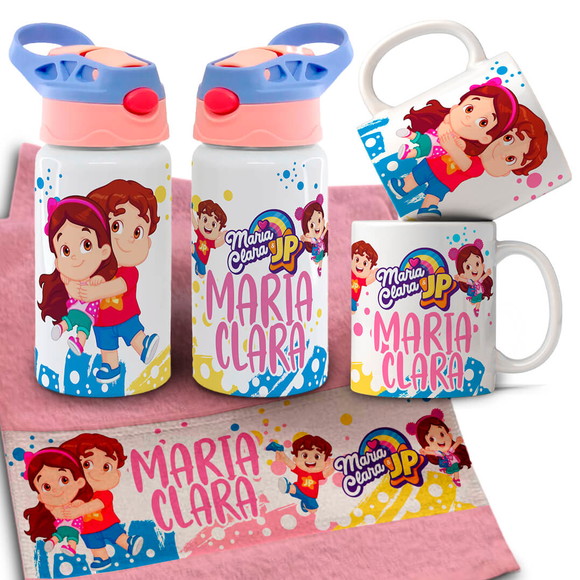 Kit Caneca , Garrafinha e Toalhinha Jp