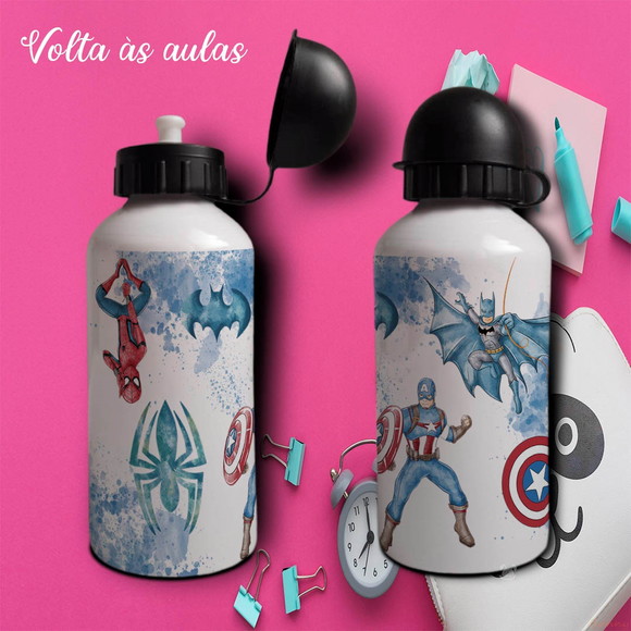 Squeeze de Alumínio Personalizado Super Heróis
