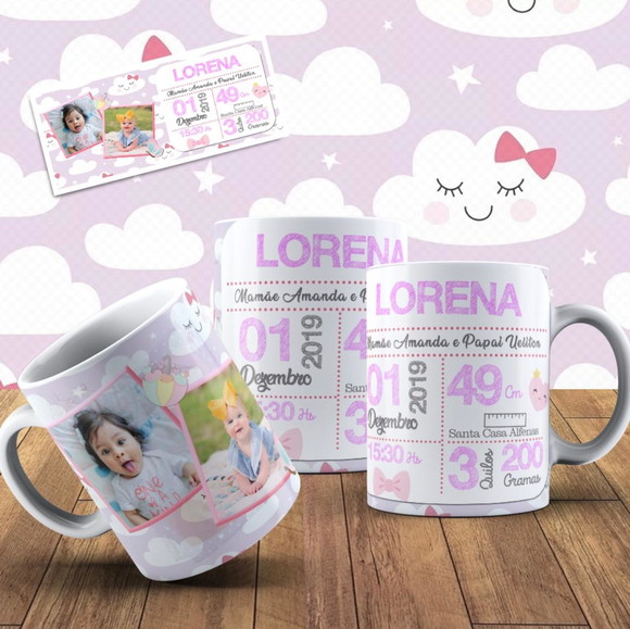 Caneca Personlizada de Porcelana Nascimento